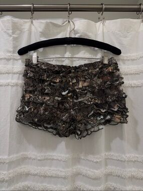 Camo Ruffle Micro Shorts
